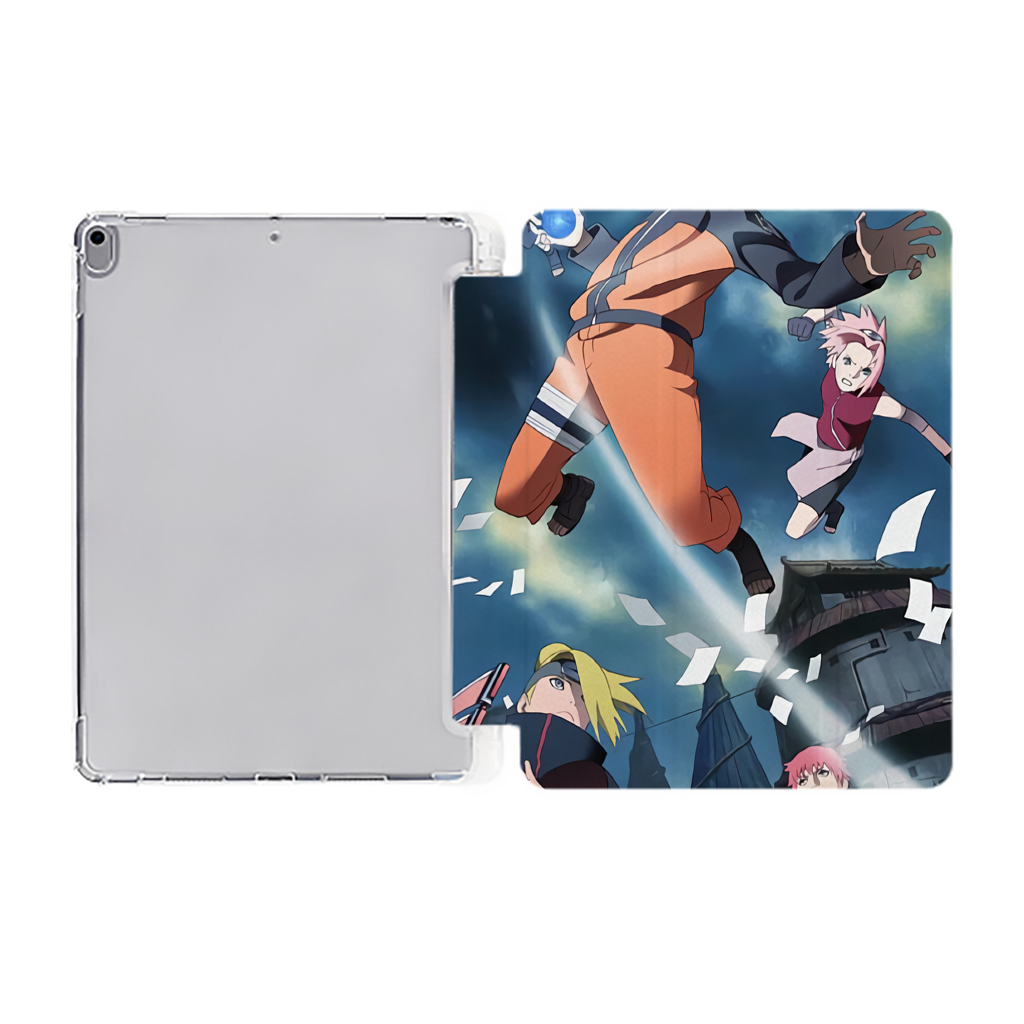 （画像用） NARUTO -ナルト- NARUTO -ナルト- 疾風伝 IPad ケース ペン収納付き 三つ折りスタンド PUレザー×シリコン 対応機種9.5/10.5/10.9インチ